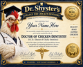 Dr. Shyster’s Doctor of Chicken Dentistry Diploma