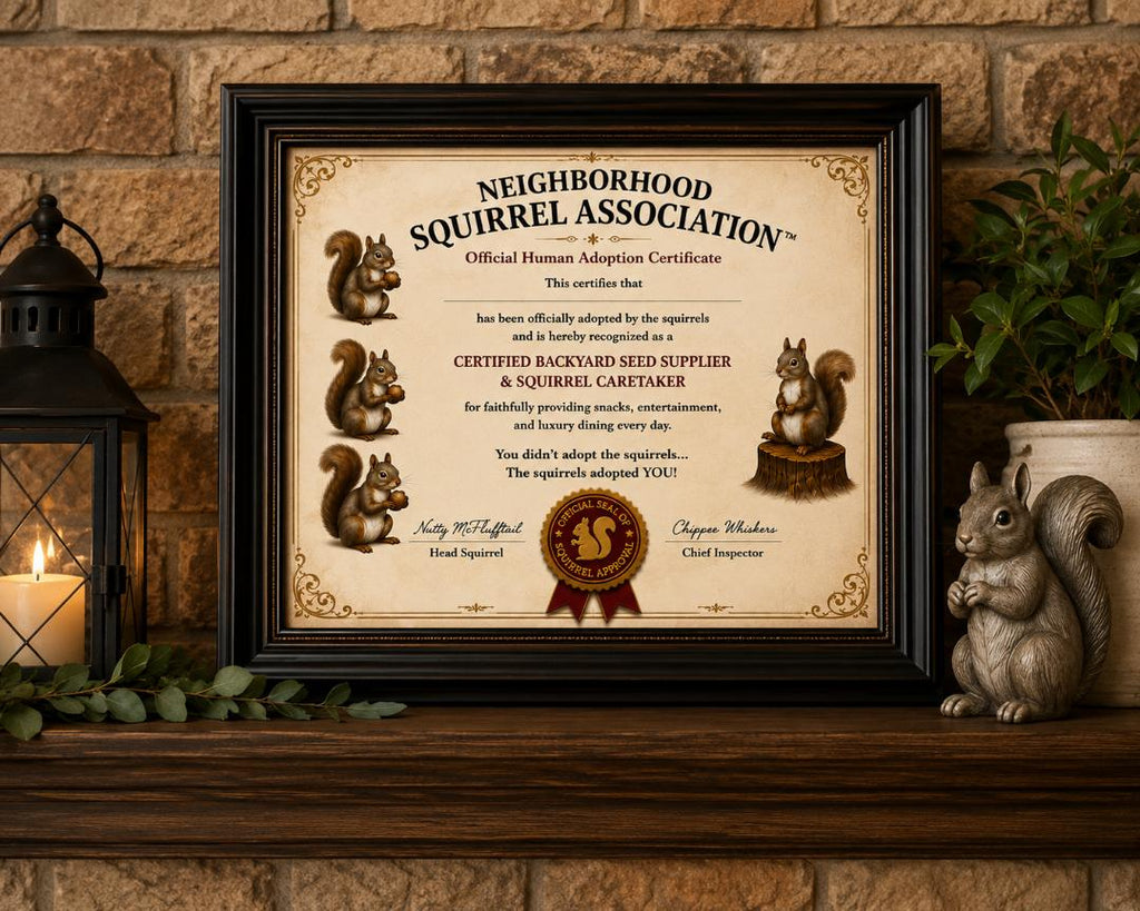 Squirrel Human Training Diploma – Officially Trained by Your Squirrel