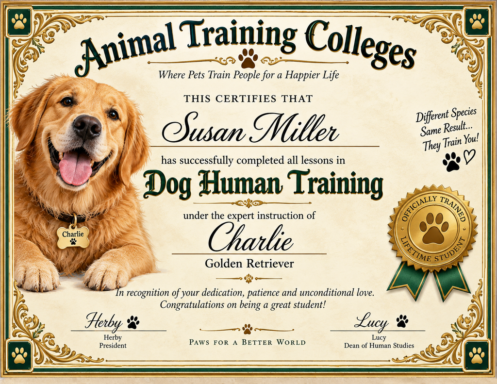 Who Really Trained Who? A Personalized Diploma for Dog Lovers